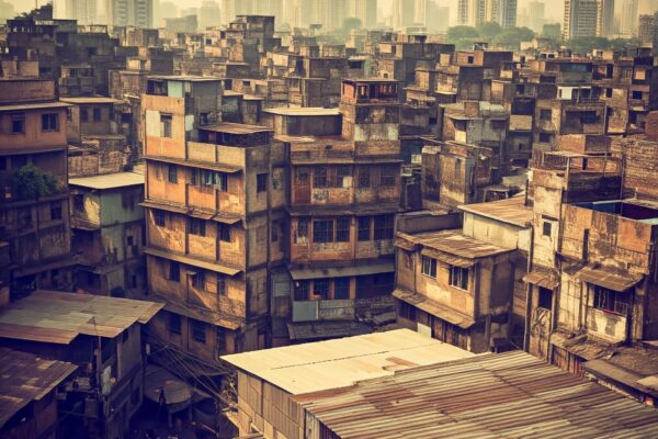 Dharavi Mumbai slum area..