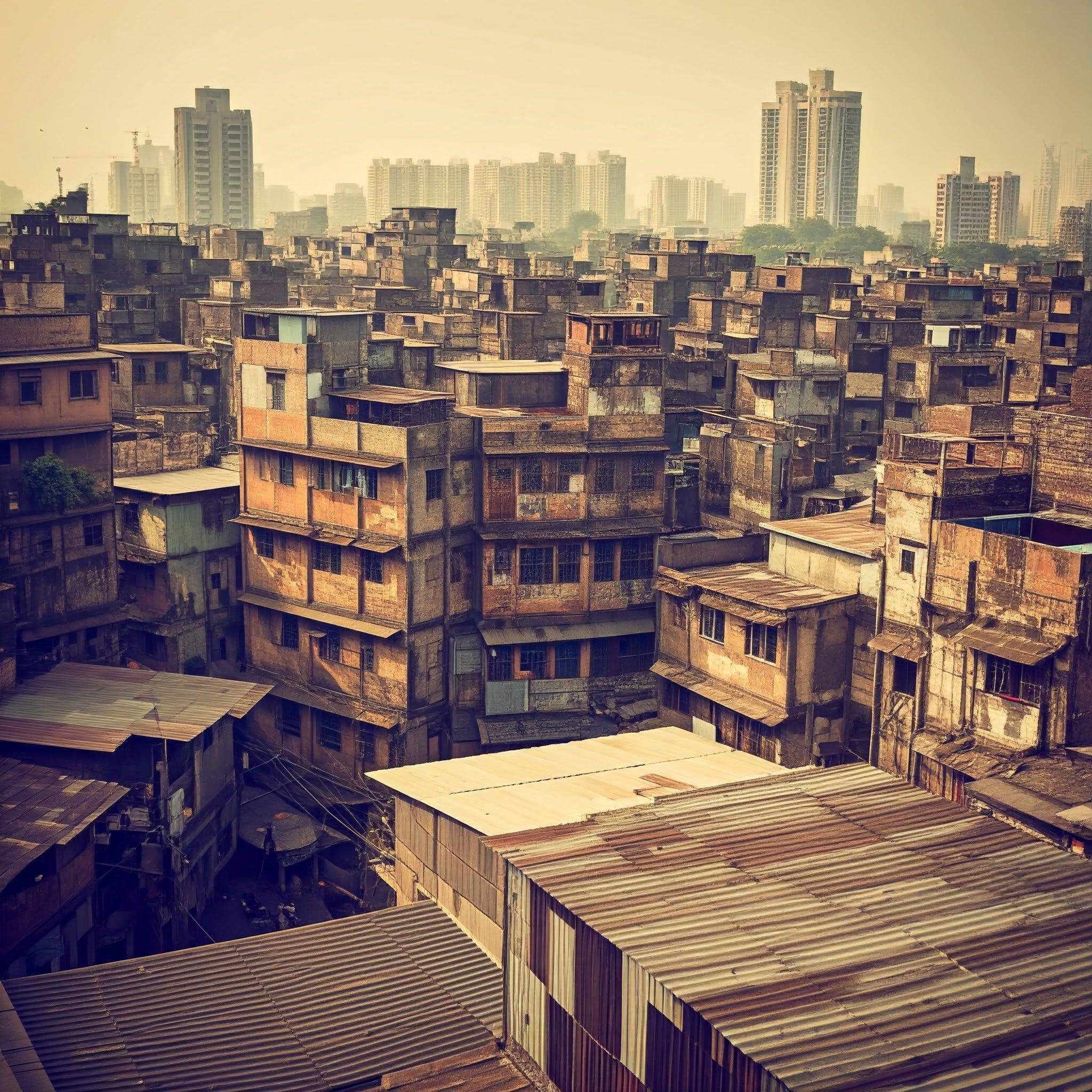 Dharavi Mumbai slum area..